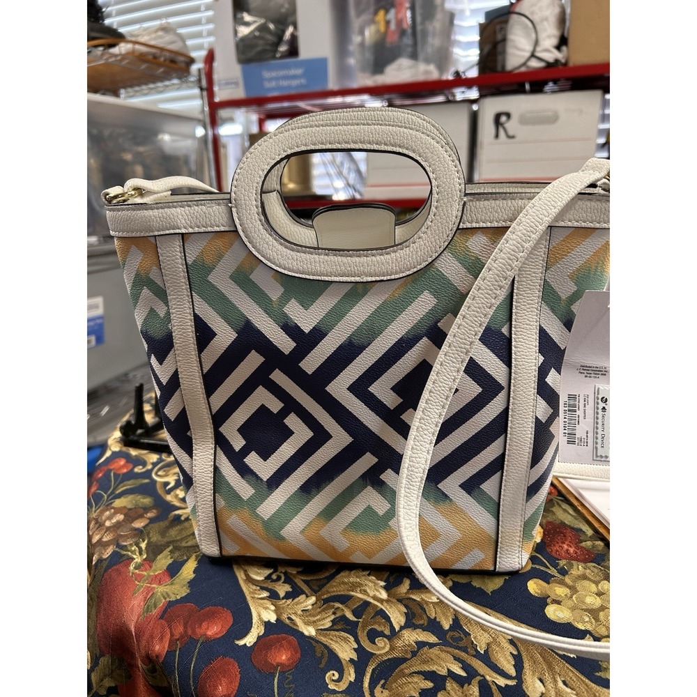 liz‎ claiborne shoulder bag Multi Colored Logo Tie Dye Snap Closure